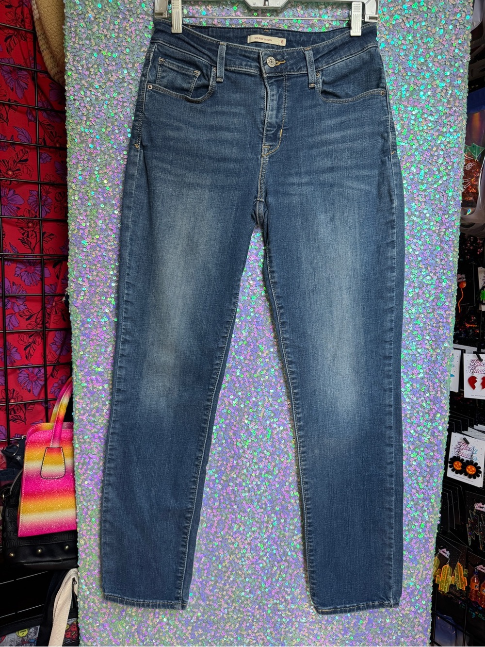 Levi's Medium Blue Wash Mid Rise Skinny Jeans